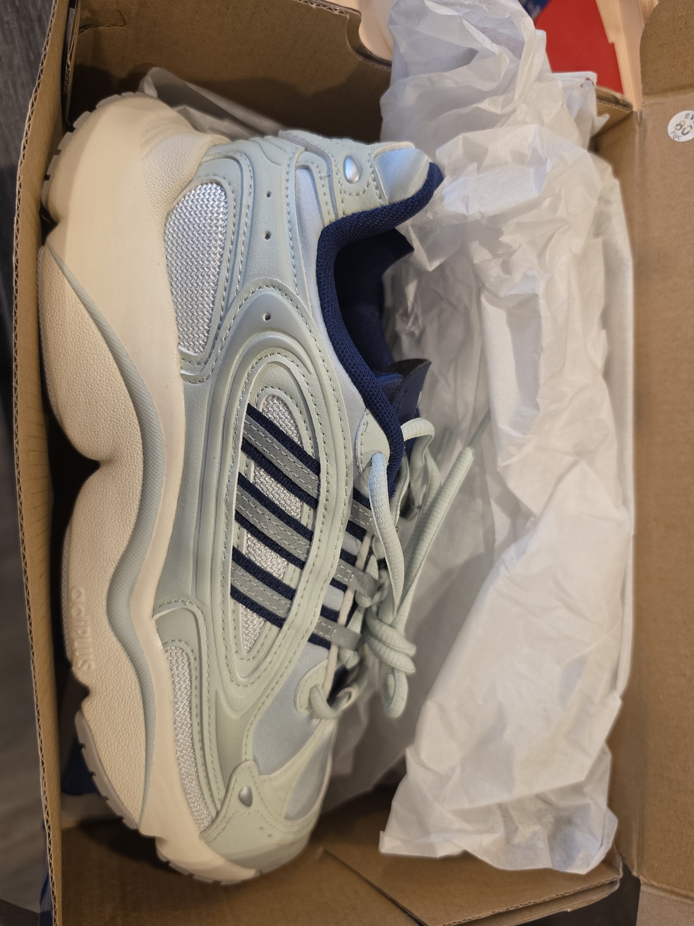 Adidas Ozmillen Light Blue/Mint and Navy Athletic Sneakers